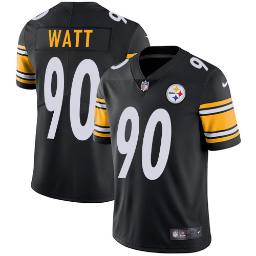 Men's Nike Pittsburgh Steelers #90 T. J. Watt Black Team Color Vapor Untouchable Limited Player NFL Jersey