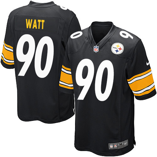 Men's Nike Pittsburgh Steelers #90 T. J. Watt Game Black Team Color NFL Jersey