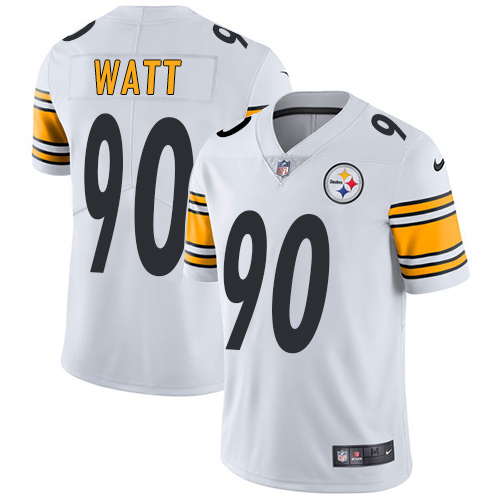 Men's Nike Pittsburgh Steelers #90 T. J. Watt White Vapor Untouchable Limited Player NFL Jersey