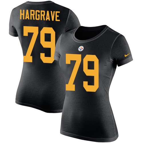 NFL Women's Nike Pittsburgh Steelers #79 Javon Hargrave Black Rush Pride Name & Number T-Shirt