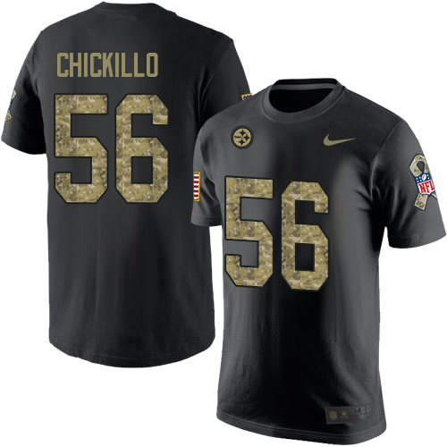 NFL Nike Pittsburgh Steelers #56 Anthony Chickillo Black Camo Salute to Service T-Shirt