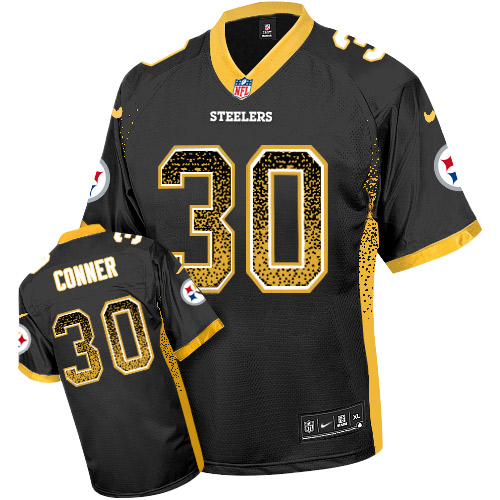 Men's Nike Pittsburgh Steelers #30 James Conner Elite Black Drift Fashion NFL Jersey