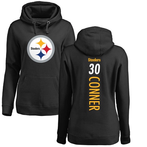 NFL Women's Nike Pittsburgh Steelers #30 James Conner Black Backer Pullover Hoodie
