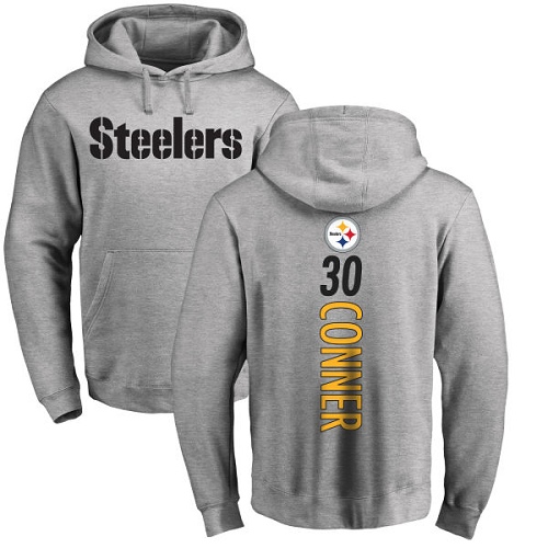 NFL Nike Pittsburgh Steelers #30 James Conner Ash Backer Pullover Hoodie