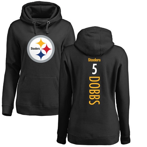 NFL Women's Nike Pittsburgh Steelers #5 Joshua Dobbs Black Backer Pullover Hoodie