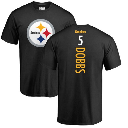 NFL Nike Pittsburgh Steelers #5 Joshua Dobbs Black Backer T-Shirt