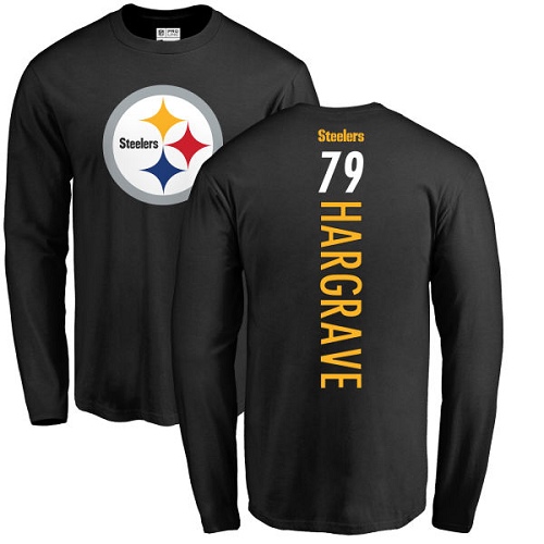 NFL Nike Pittsburgh Steelers #79 Javon Hargrave Black Backer Long Sleeve T-Shirt