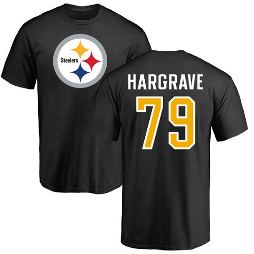 NFL Nike Pittsburgh Steelers #79 Javon Hargrave Black Name & Number Logo T-Shirt