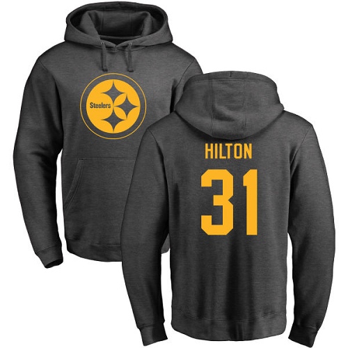 NFL Nike Pittsburgh Steelers #31 Mike Hilton Ash One Color Pullover Hoodie