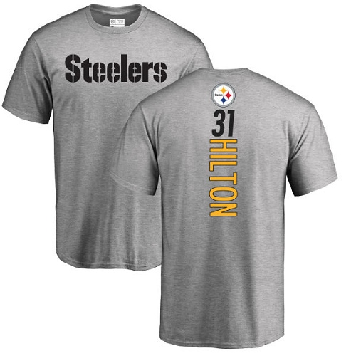 NFL Nike Pittsburgh Steelers #31 Mike Hilton Ash Backer T-Shirt