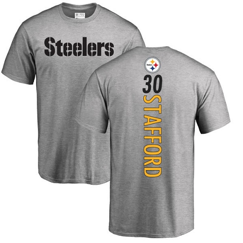 NFL Nike Pittsburgh Steelers #30 Daimion Stafford Ash Backer T-Shirt