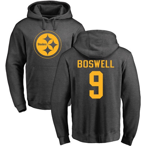 NFL Nike Pittsburgh Steelers #9 Chris Boswell Ash One Color Pullover Hoodie