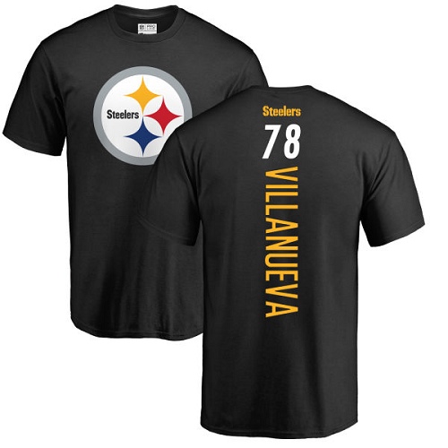 NFL Nike Pittsburgh Steelers #78 Alejandro Villanueva Black Backer T-Shirt