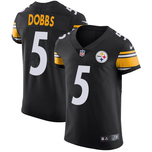 Men's Nike Pittsburgh Steelers #5 Joshua Dobbs Black Team Color Vapor Untouchable Elite Player NFL Jersey