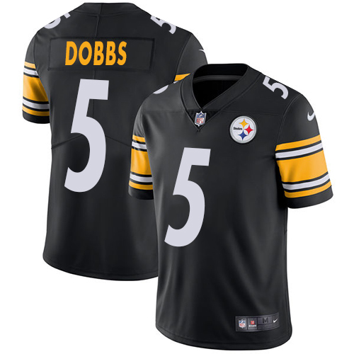 Men's Nike Pittsburgh Steelers #5 Joshua Dobbs Black Team Color Vapor Untouchable Limited Player NFL Jersey