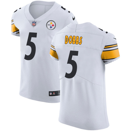 Men's Nike Pittsburgh Steelers #5 Joshua Dobbs White Vapor Untouchable Elite Player NFL Jersey