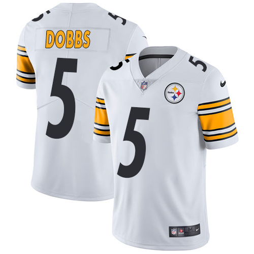 Men's Nike Pittsburgh Steelers #5 Joshua Dobbs White Vapor Untouchable Limited Player NFL Jersey