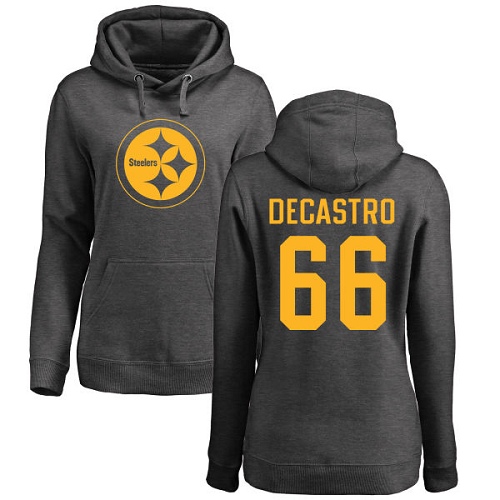 NFL Women's Nike Pittsburgh Steelers #66 David DeCastro Ash One Color Pullover Hoodie