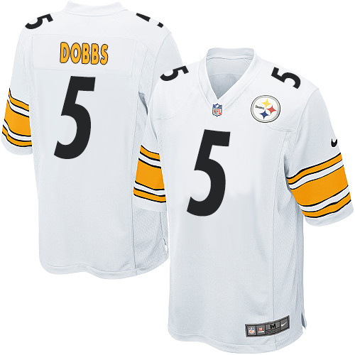 Men's Nike Pittsburgh Steelers #5 Joshua Dobbs Game White NFL Jersey