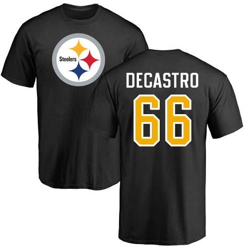 NFL Nike Pittsburgh Steelers #66 David DeCastro Black Name & Number Logo T-Shirt