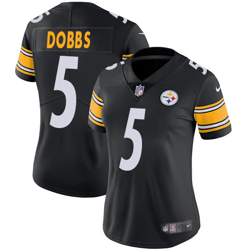 Women's Nike Pittsburgh Steelers #5 Joshua Dobbs Black Team Color Vapor Untouchable Limited Player NFL Jersey