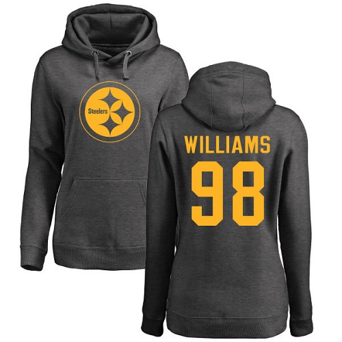 NFL Women's Nike Pittsburgh Steelers #98 Vince Williams Ash One Color Pullover Hoodie