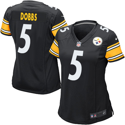 Women's Nike Pittsburgh Steelers #5 Joshua Dobbs Game Black Team Color NFL Jersey