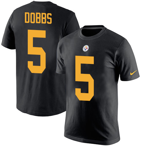 NFL Nike Pittsburgh Steelers #5 Joshua Dobbs Black Rush Pride Name & Number T-Shirt