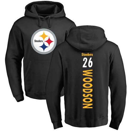 NFL Nike Pittsburgh Steelers #26 Rod Woodson Black Backer Pullover Hoodie