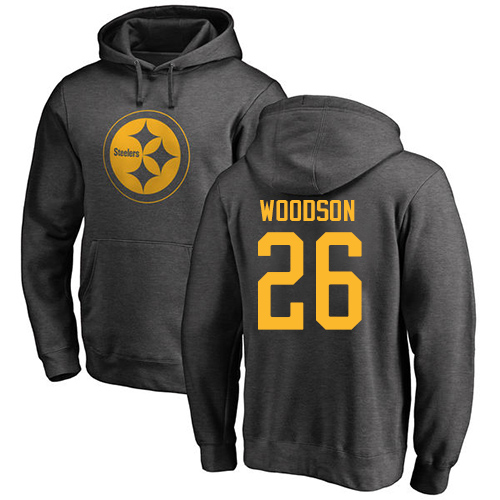 NFL Nike Pittsburgh Steelers #26 Rod Woodson Ash One Color Pullover Hoodie