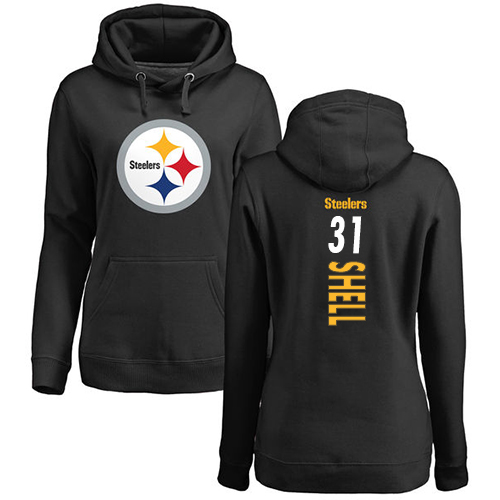 NFL Women's Nike Pittsburgh Steelers #31 Donnie Shell Black Backer Pullover Hoodie