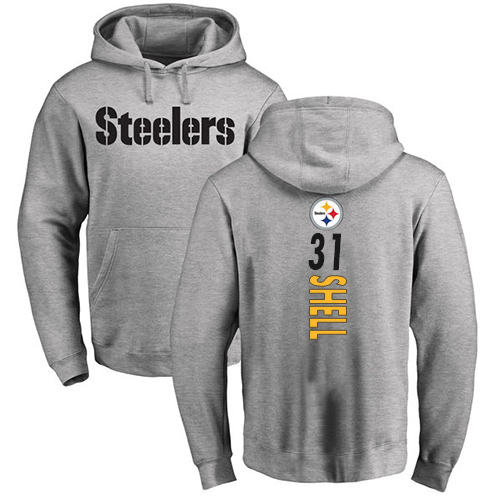 NFL Nike Pittsburgh Steelers #31 Donnie Shell Ash Backer Pullover Hoodie