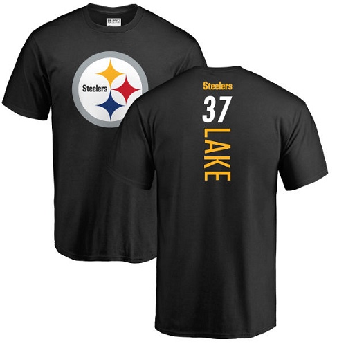 NFL Nike Pittsburgh Steelers #37 Carnell Lake Black Backer T-Shirt