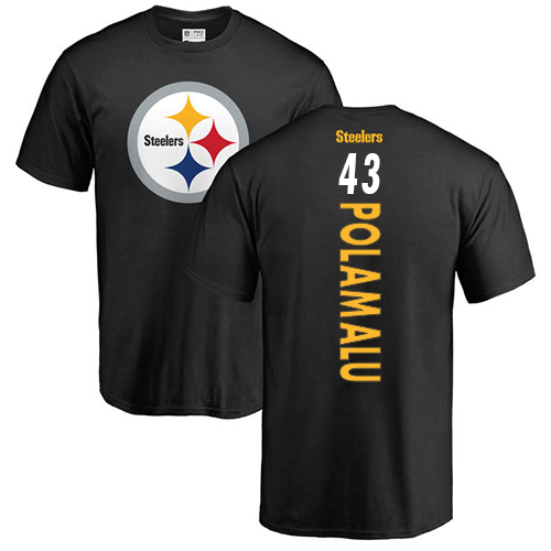 NFL Nike Pittsburgh Steelers #43 Troy Polamalu Black Backer T-Shirt