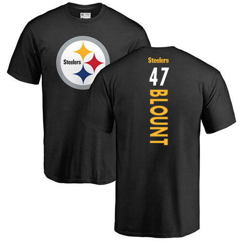 NFL Nike Pittsburgh Steelers #47 Mel Blount Black Backer T-Shirt
