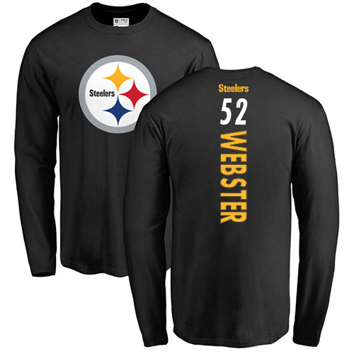 NFL Nike Pittsburgh Steelers #52 Mike Webster Black Backer Long Sleeve T-Shirt