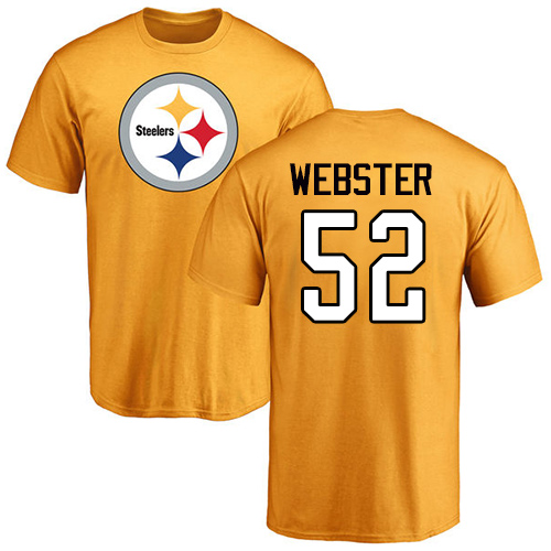 NFL Nike Pittsburgh Steelers #52 Mike Webster Gold Name & Number Logo T-Shirt