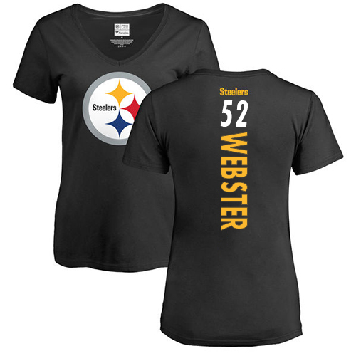 NFL Women's Nike Pittsburgh Steelers #52 Mike Webster Black Backer Slim Fit T-Shirt