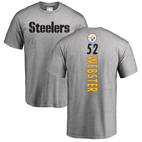 NFL Nike Pittsburgh Steelers #52 Mike Webster Ash Backer T-Shirt