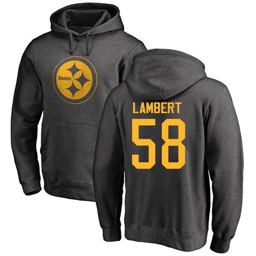 NFL Nike Pittsburgh Steelers #58 Jack Lambert Ash One Color Pullover Hoodie