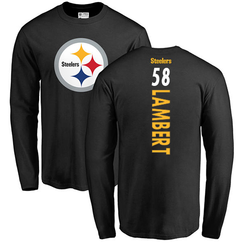 NFL Nike Pittsburgh Steelers #58 Jack Lambert Black Backer Long Sleeve T-Shirt
