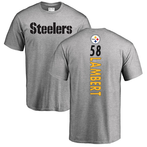 NFL Nike Pittsburgh Steelers #58 Jack Lambert Ash Backer T-Shirt