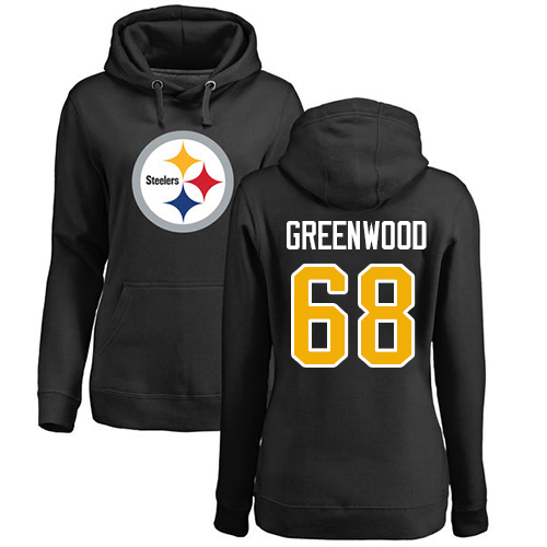 NFL Women's Nike Pittsburgh Steelers #68 L.C. Greenwood Black Name & Number Logo Pullover Hoodie