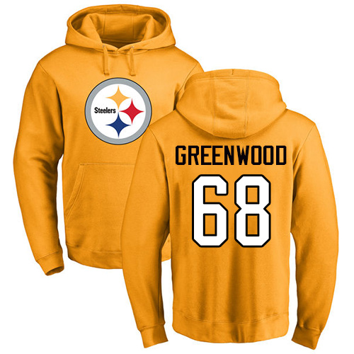 NFL Nike Pittsburgh Steelers #68 L.C. Greenwood Gold Name & Number Logo Pullover Hoodie