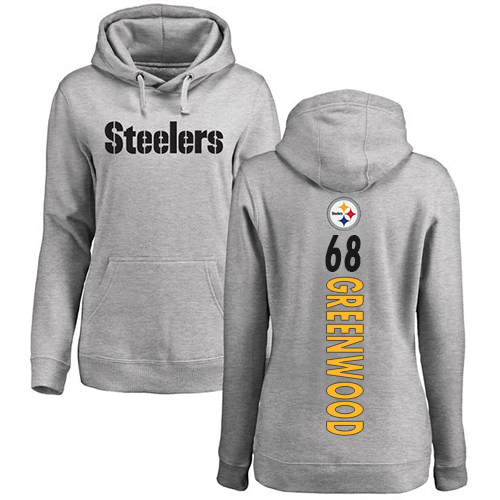 NFL Women's Nike Pittsburgh Steelers #68 L.C. Greenwood Ash Backer Pullover Hoodie