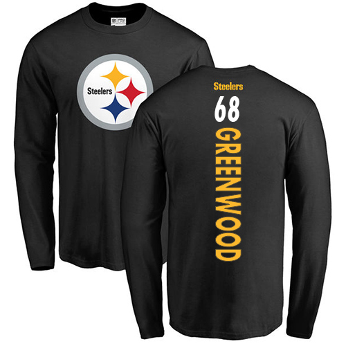 NFL Nike Pittsburgh Steelers #68 L.C. Greenwood Black Backer Long Sleeve T-Shirt