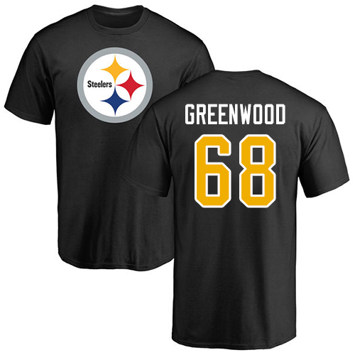 NFL Nike Pittsburgh Steelers #68 L.C. Greenwood Black Name & Number Logo T-Shirt