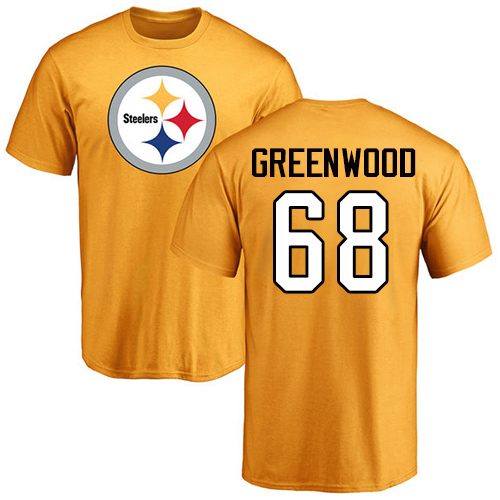 NFL Nike Pittsburgh Steelers #68 L.C. Greenwood Gold Name & Number Logo T-Shirt