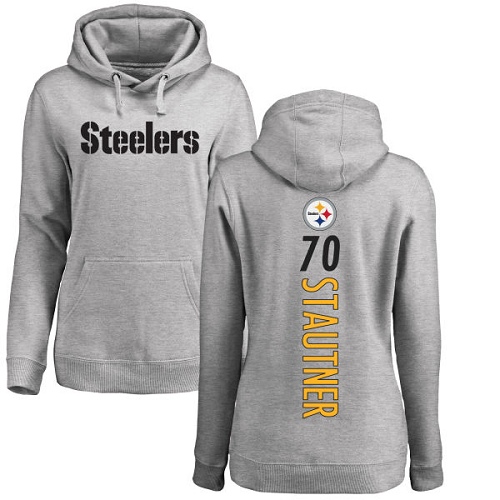 NFL Women's Nike Pittsburgh Steelers #70 Ernie Stautner Ash Backer Pullover Hoodie