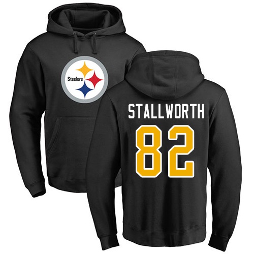 NFL Nike Pittsburgh Steelers #82 John Stallworth Black Name & Number Logo Pullover Hoodie